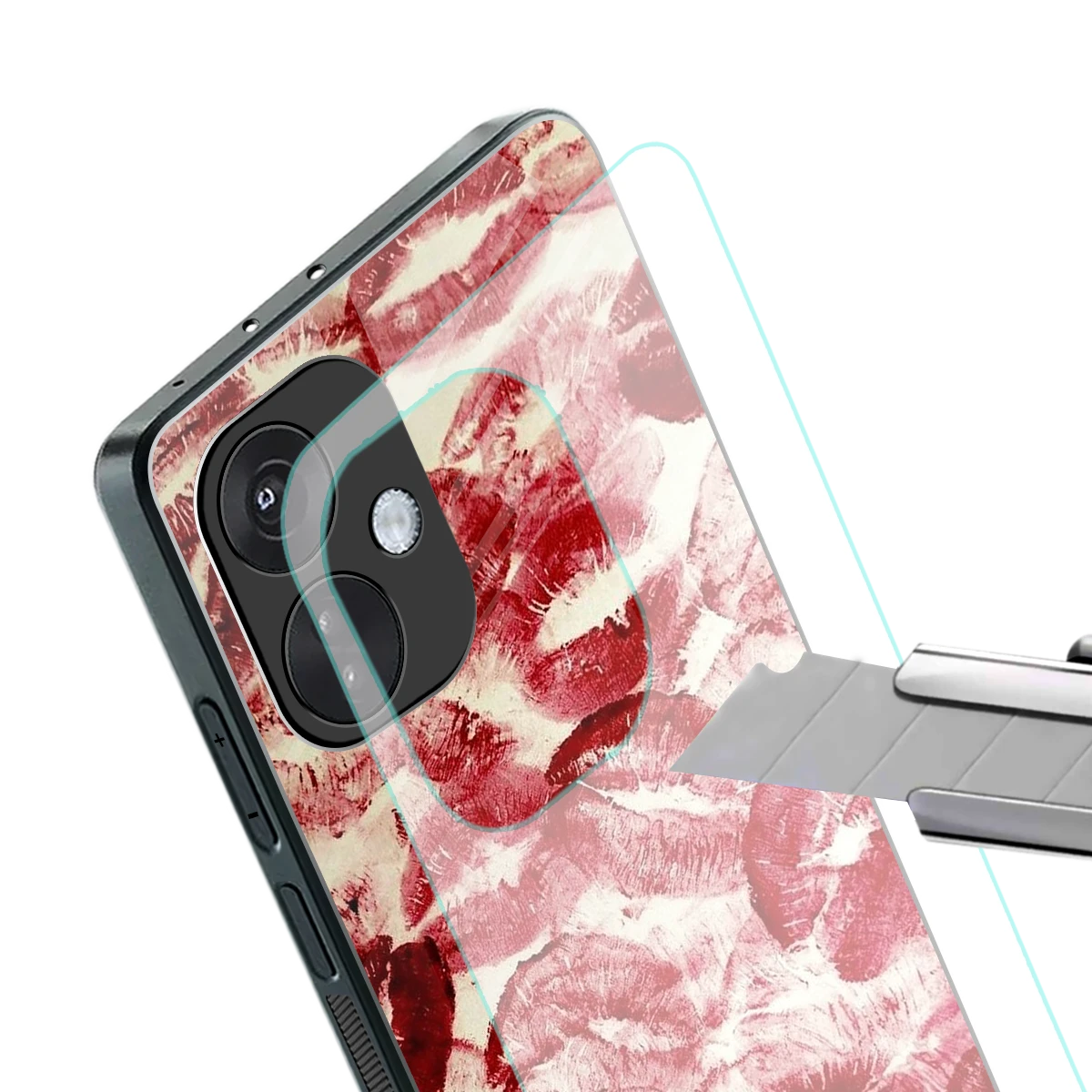 Lip Glam stylish phone case for oneplus nord ce 3 | glossy glass and slim fit