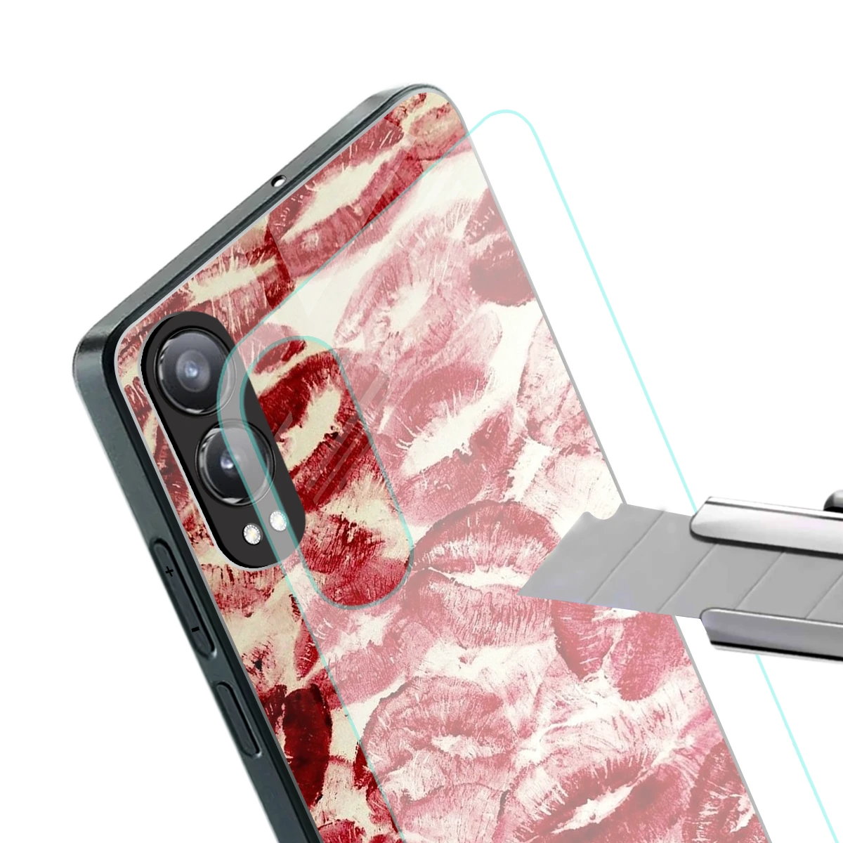 Lip Glam stylish phone case for oneplus nord ce 4 lite | glossy glass and slim fit