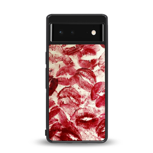 Lip Glam back phone cover | glass case for google pixel 6a