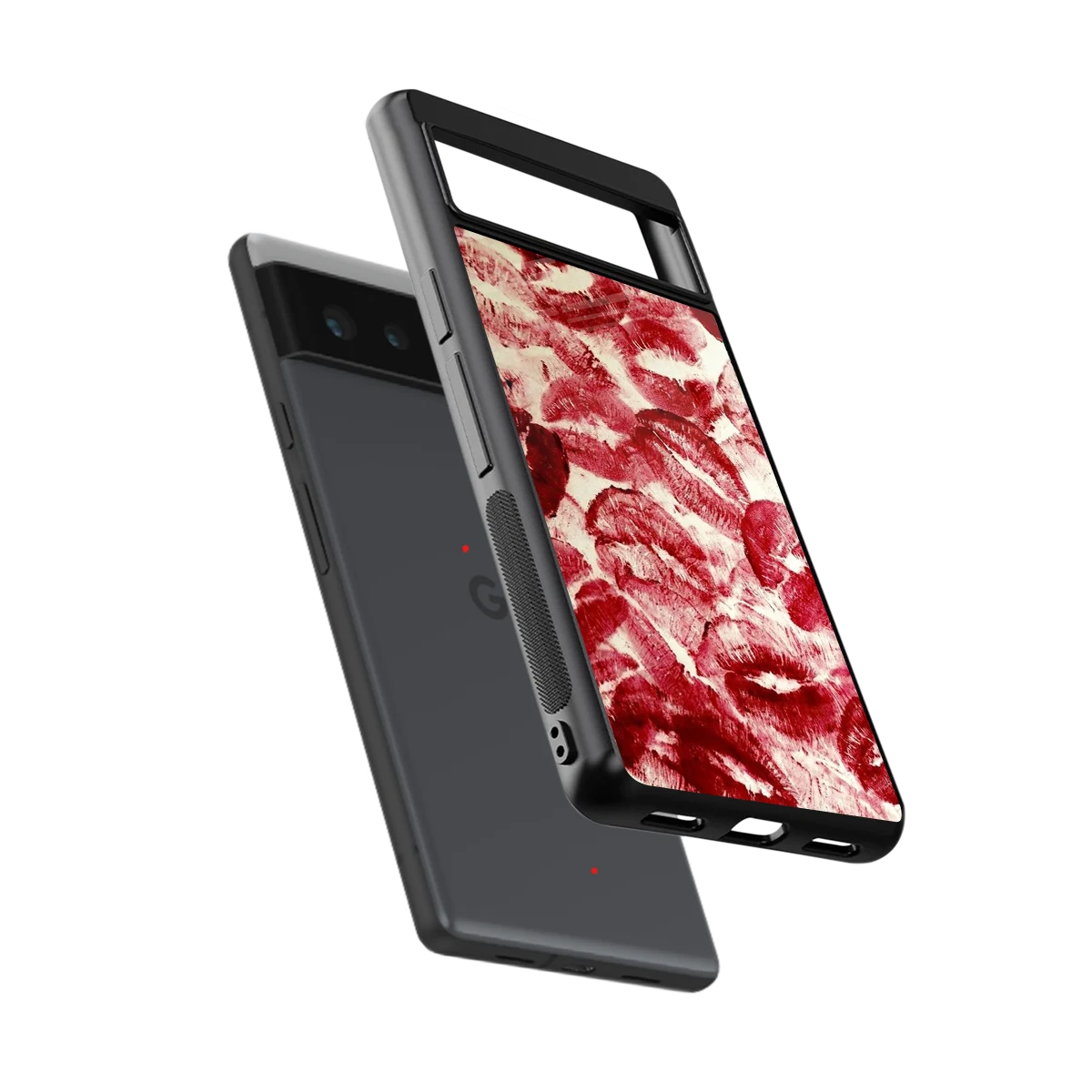 Lip Glam sleek google pixel 6a cover with tempered glass back and TPU edges