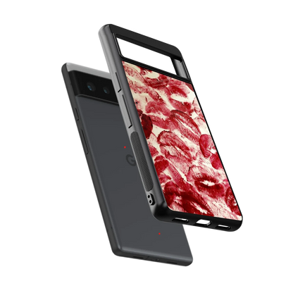 Lip Glam sleek google pixel 6a cover with tempered glass back and TPU edges