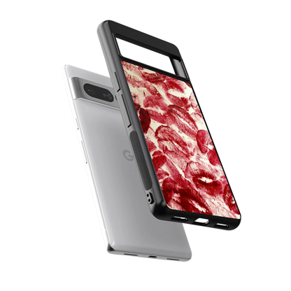 Lip Glam sleek google pixel 7 pro cover with tempered glass back and TPU edges