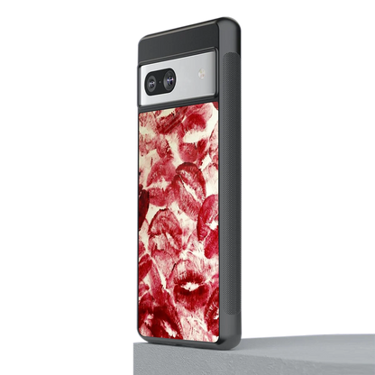 Lip Glam stylish phone case for google pixel 7 | glossy glass and slim fit