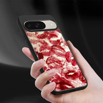 Lip Glam sleek google pixel 9 cover with tempered glass back and TPU edges