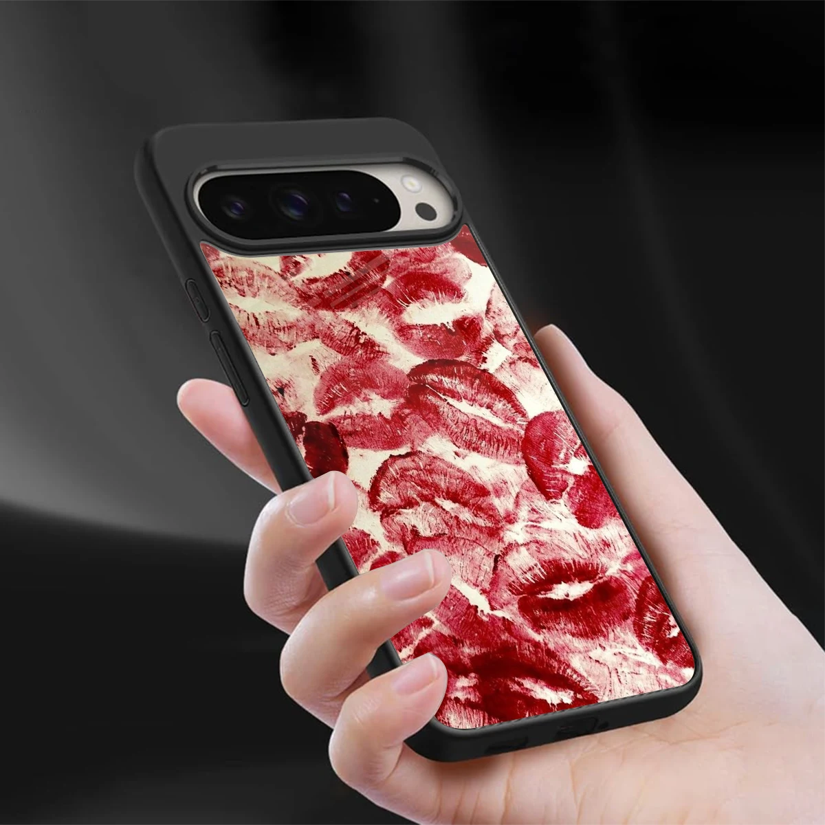 Lip Glam sleek google pixel 9 pro xl cover with tempered glass back and TPU edges