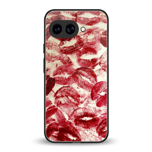 Lip Glam back phone cover | glass case for google pixel 9a