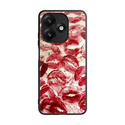 Lip Glam back phone cover | glass case for redmi 12 5g