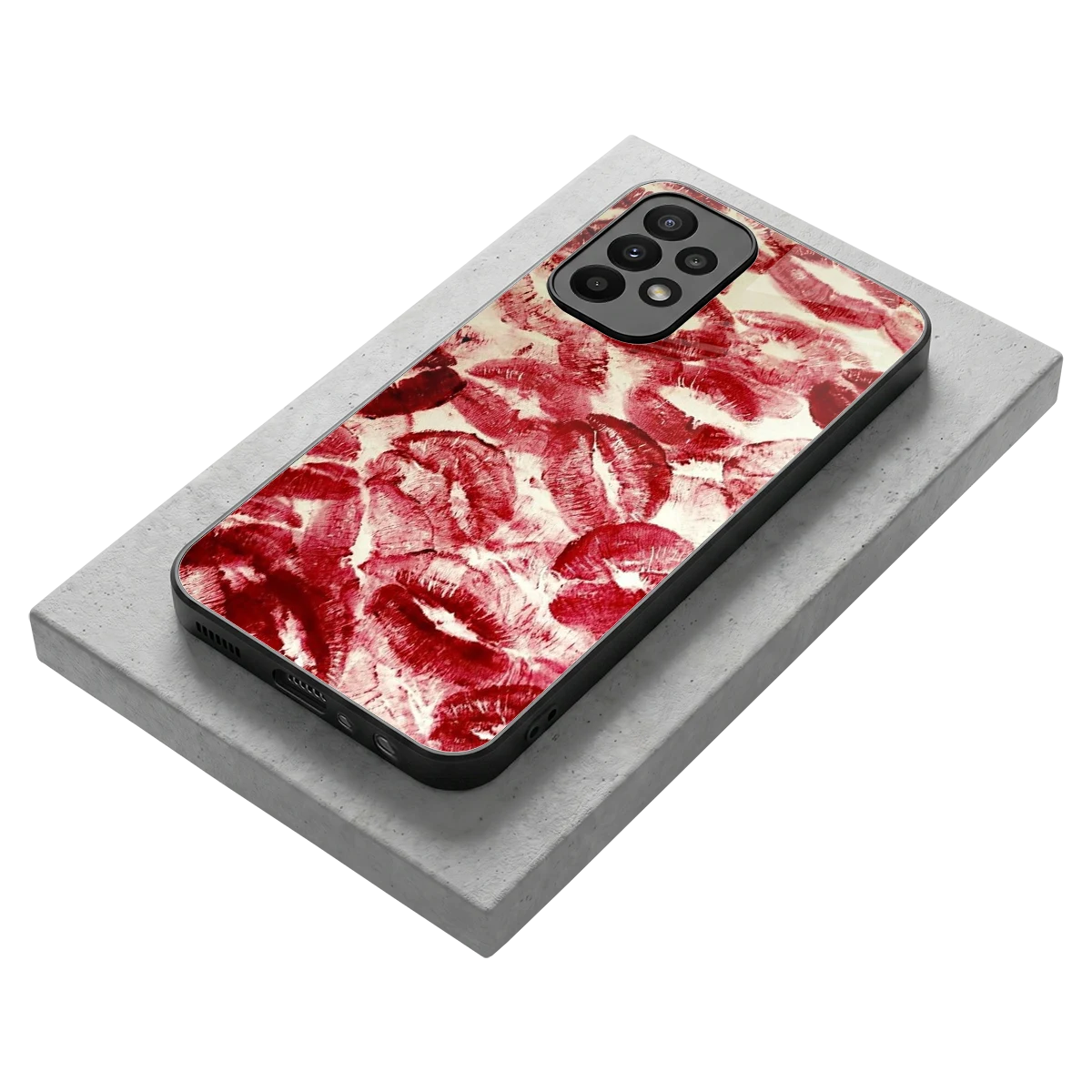 Lip Glam stylish phone case for samsung galaxy a23 | glossy glass and slim fit