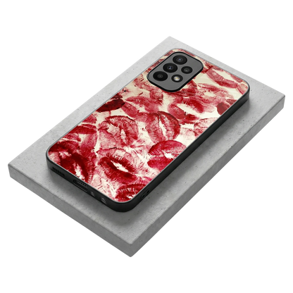 Lip Glam stylish phone case for samsung galaxy a23 | glossy glass and slim fit
