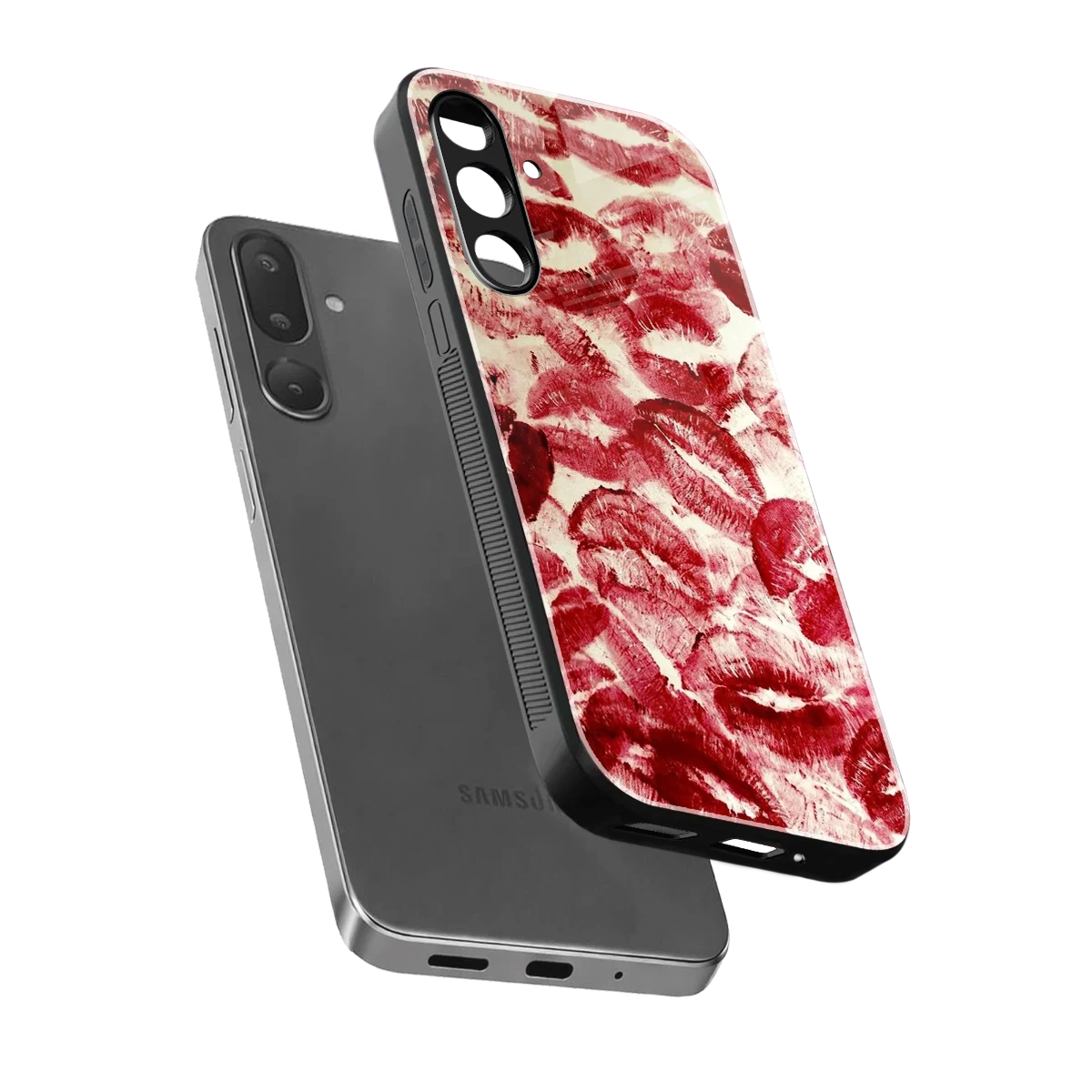 Lip Glam sleek samsung galaxy m36 5g cover with tempered glass back and TPU edges