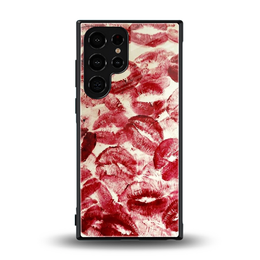Lip Glam back phone cover | glass case for samsung galaxy s24 ultra