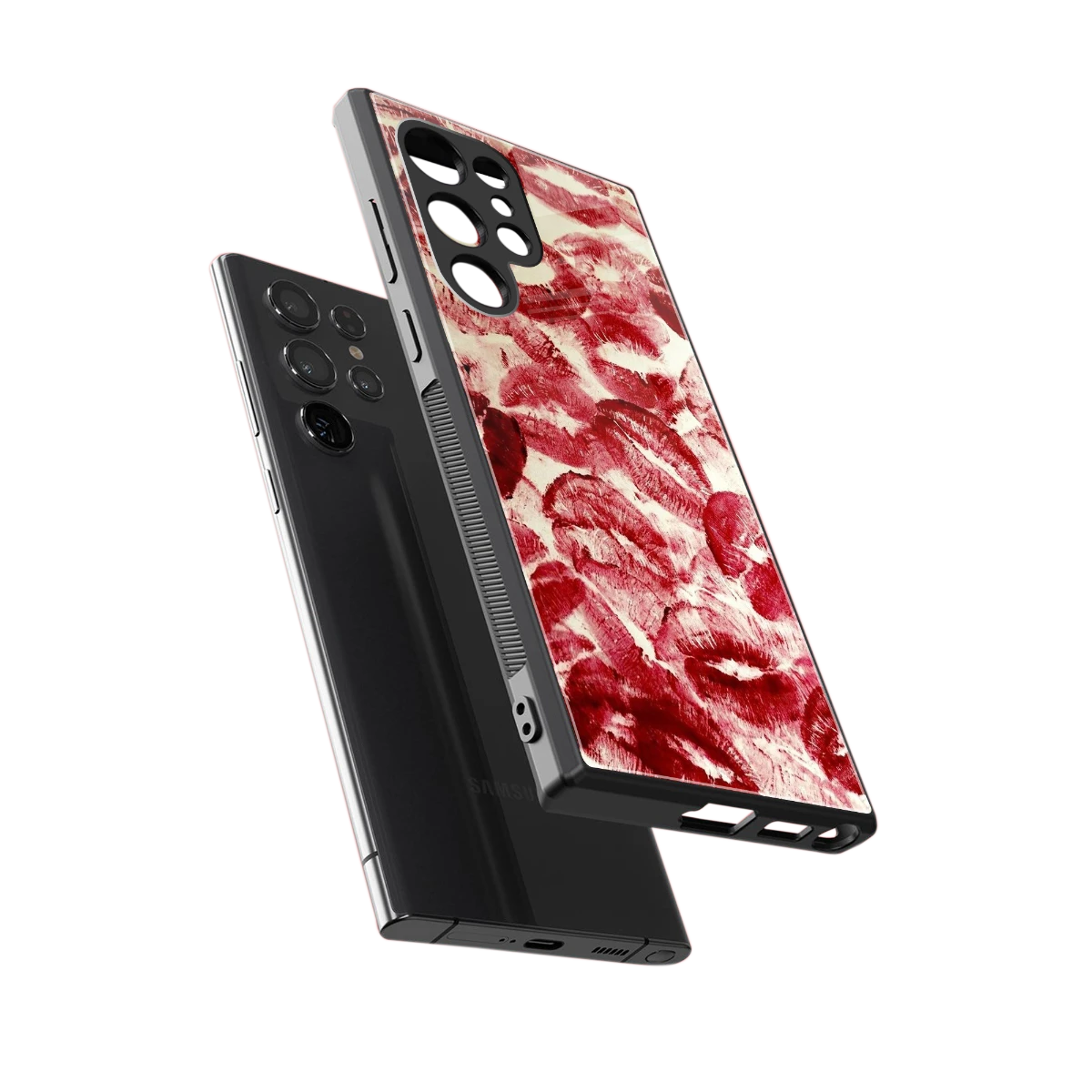 Lip Glam sleek samsung galaxy s23 ultra cover with tempered glass back and TPU edges