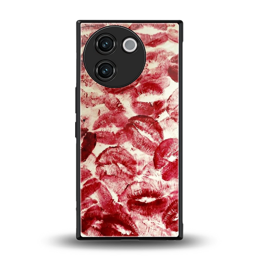 Lip Glam back phone cover | glass case for vivo v30e