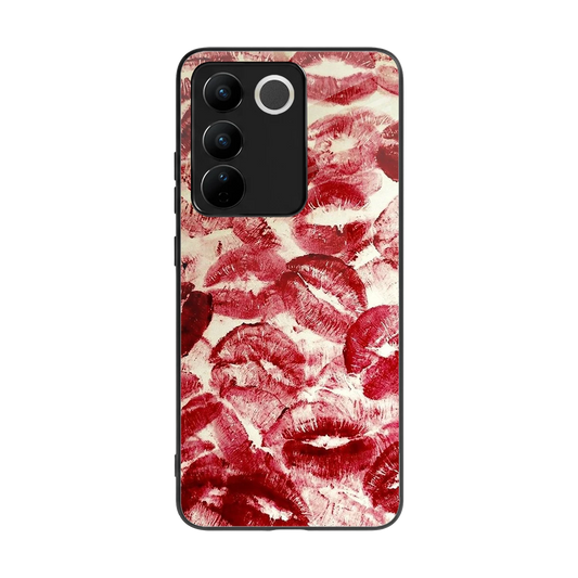Lip Glam back phone cover | glass case for vivo v27 5g