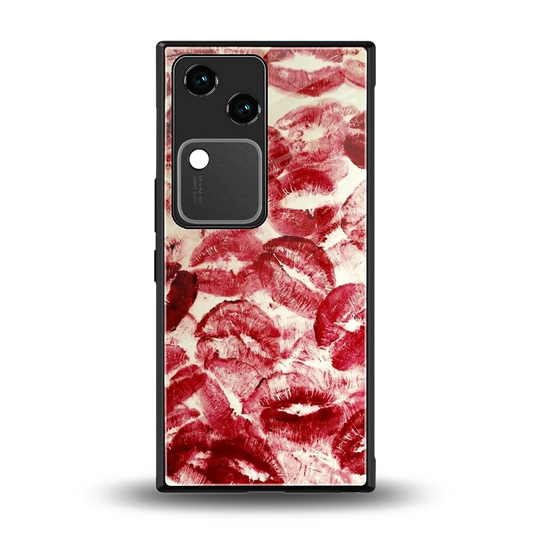Lip Glam back phone cover | glass case for vivo v30