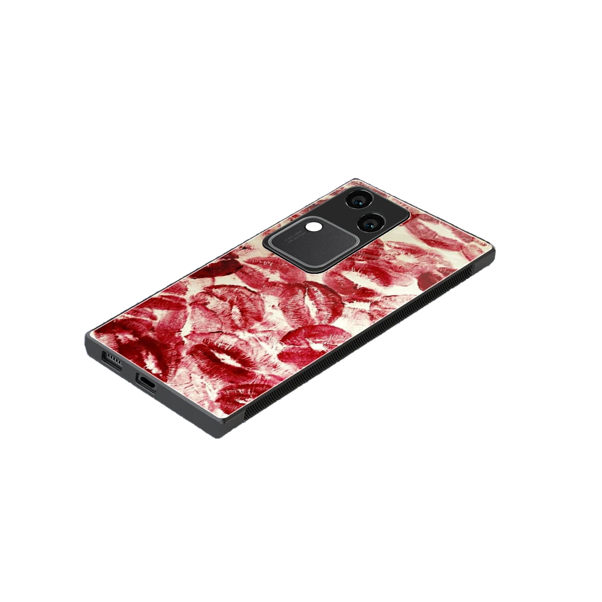 Lip Glam stylish phone case for vivo v30 | glossy glass and slim fit