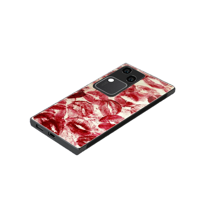 Lip Glam stylish phone case for vivo v30 | glossy glass and slim fit