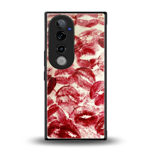 Lip Glam back phone cover | glass case for vivo v40 pro
