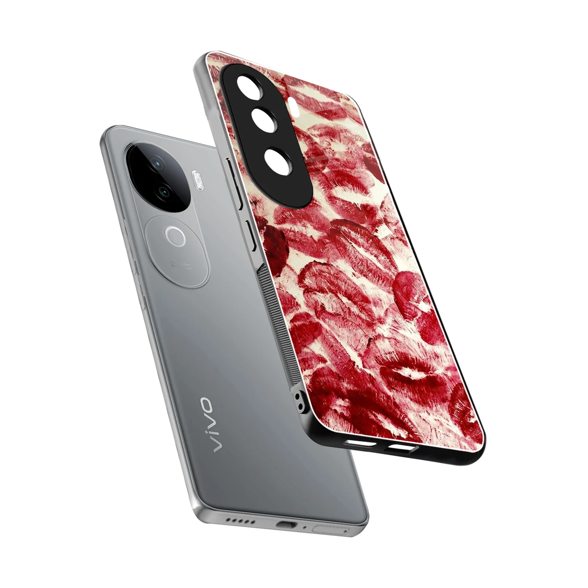 Lip Glam sleek vivo v40e cover with tempered glass back and TPU edges