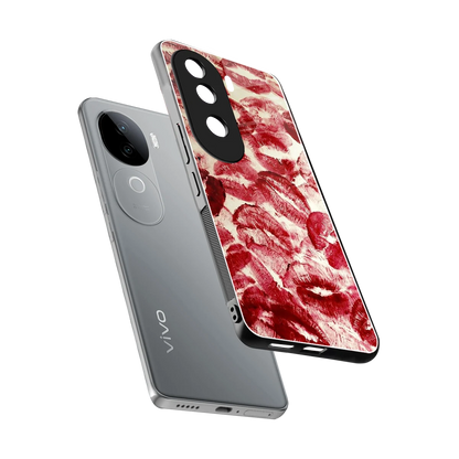 Lip Glam sleek vivo v40e cover with tempered glass back and TPU edges