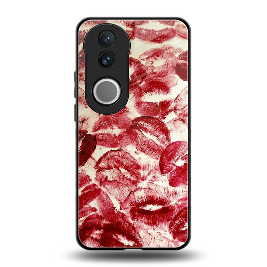 Lip Glam back phone cover | glass case for vivo v50
