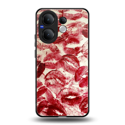 Lip Glam back phone cover | glass case for vivo v60