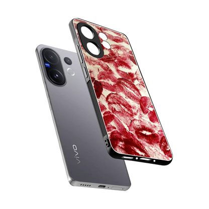 Lip Glam sleek vivo v60 cover with tempered glass back and TPU edges
