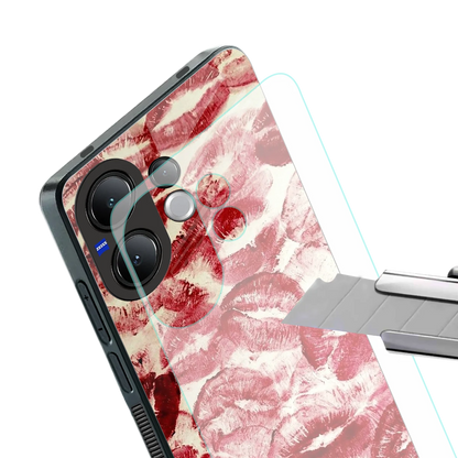 Lip Glam stylish phone case for vivo v60 | glossy glass and slim fit
