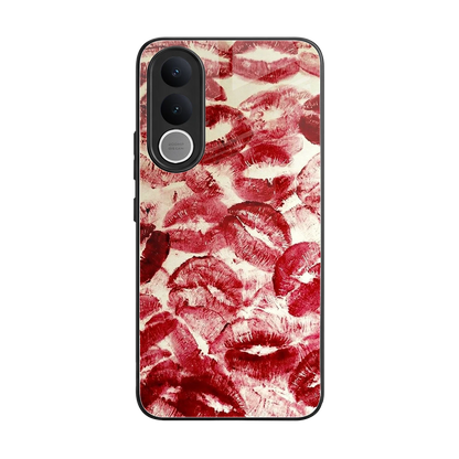 Lip Glam back phone cover | glass case for vivo v70 fe