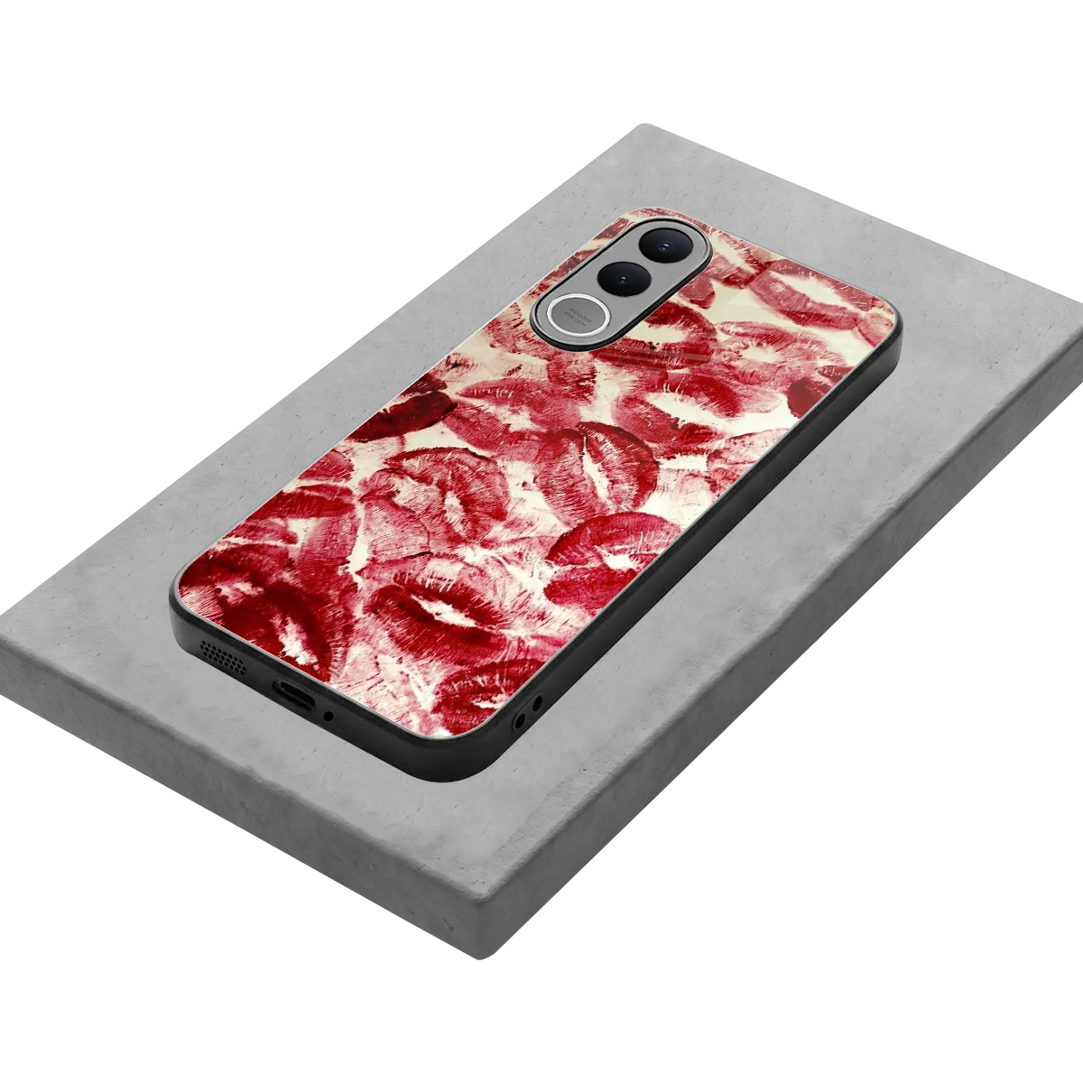 Lip Glam stylish phone case for vivo v70 fe | glossy glass and slim fit