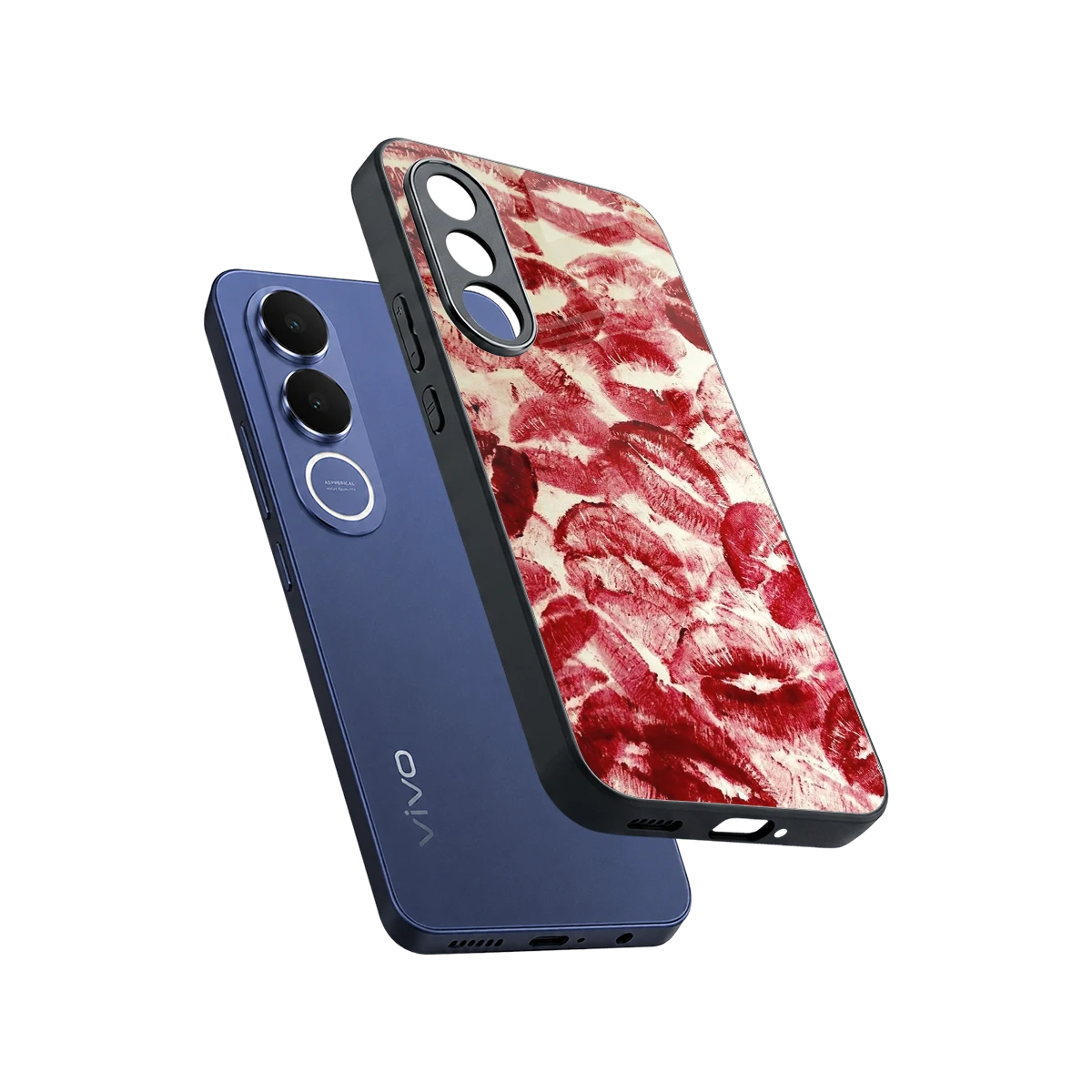 Lip Glam sleek vivo v70 fe cover with tempered glass back and TPU edges