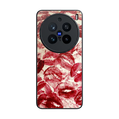 Lip Glam back phone cover | glass case for vivo x200 pro