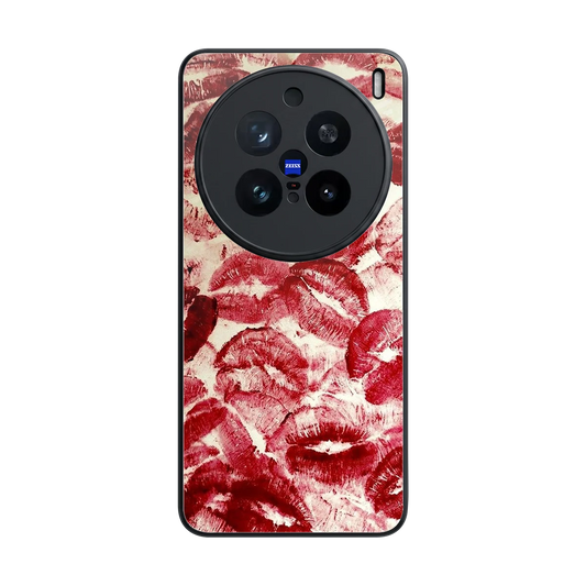 Lip Glam back phone cover | glass case for vivo x200 pro