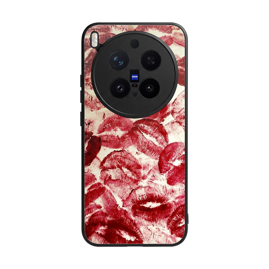 Lip Glam back phone cover | glass case for vivo x300 pro