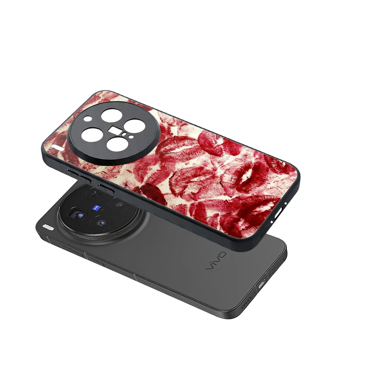 Lip Glam sleek vivo x300 pro cover with tempered glass back and TPU edges