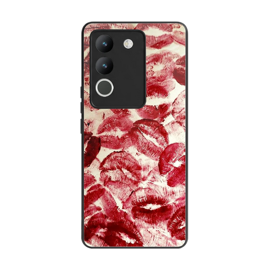 Lip Glam back phone cover | glass case for vivo y200 5g