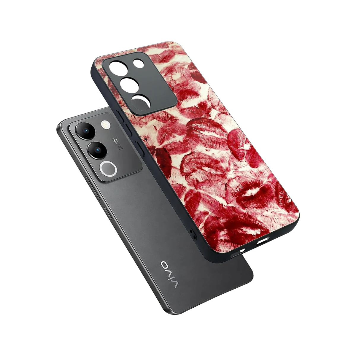 Lip Glam sleek vivo y200 5g cover with tempered glass back and TPU edges