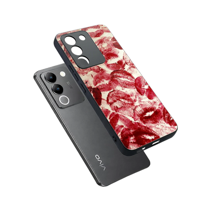 Lip Glam sleek vivo y200 5g cover with tempered glass back and TPU edges