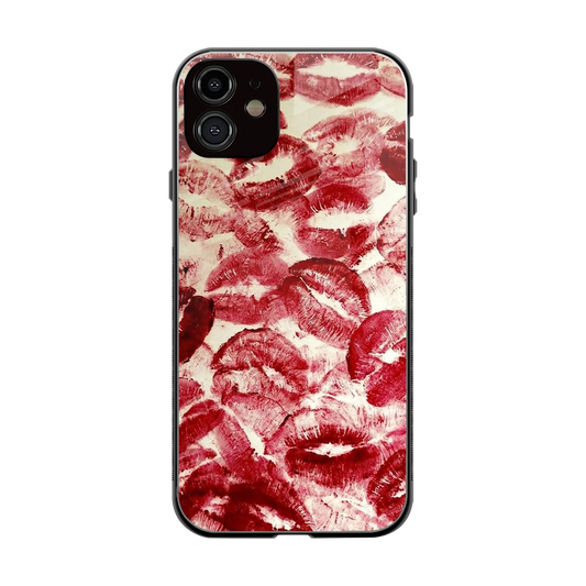 Lip Glam back phone cover | glass case for iphone 12