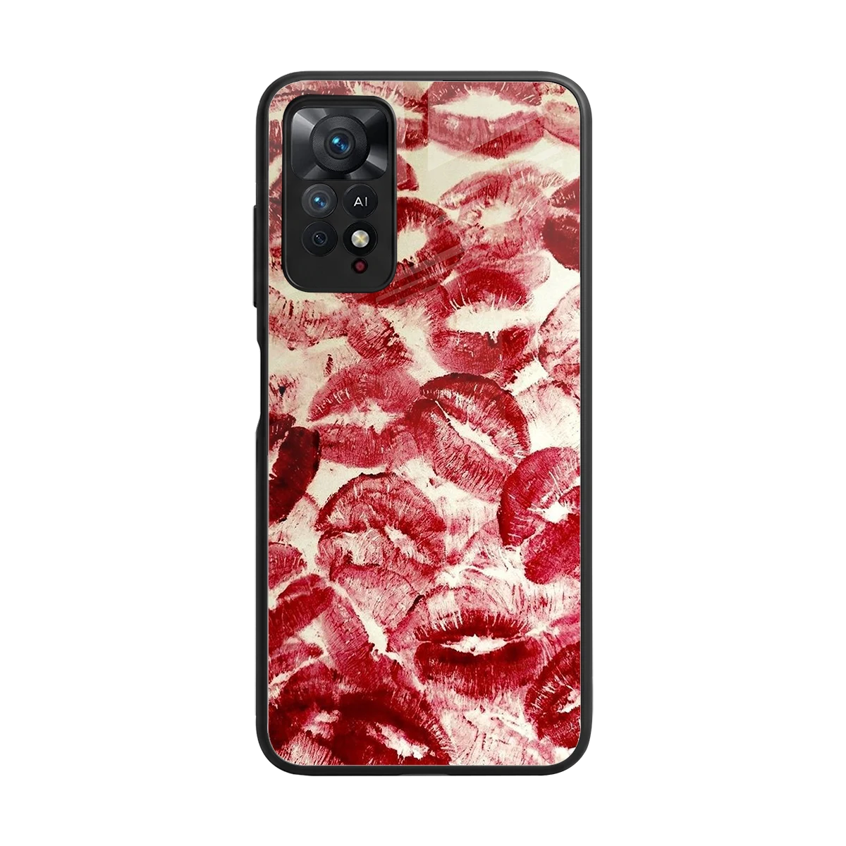 Lip Glam back phone cover | glass case for redmi note 11 pro