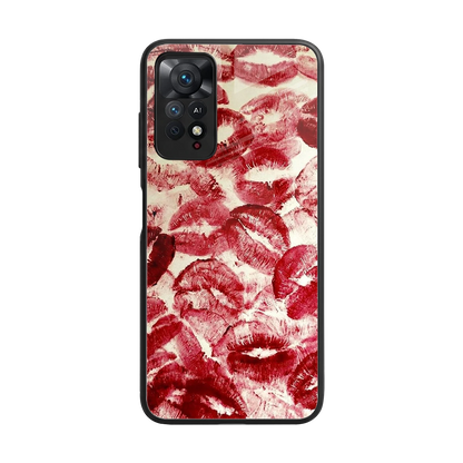 Lip Glam back phone cover | glass case for redmi note 11 pro