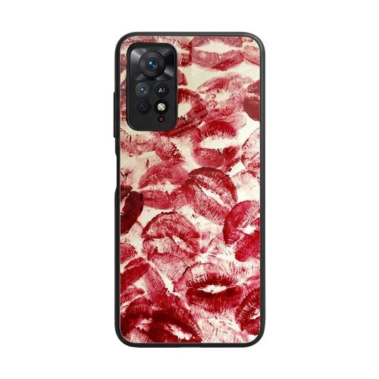 Lip Glam back phone cover | glass case for redmi note 11 pro