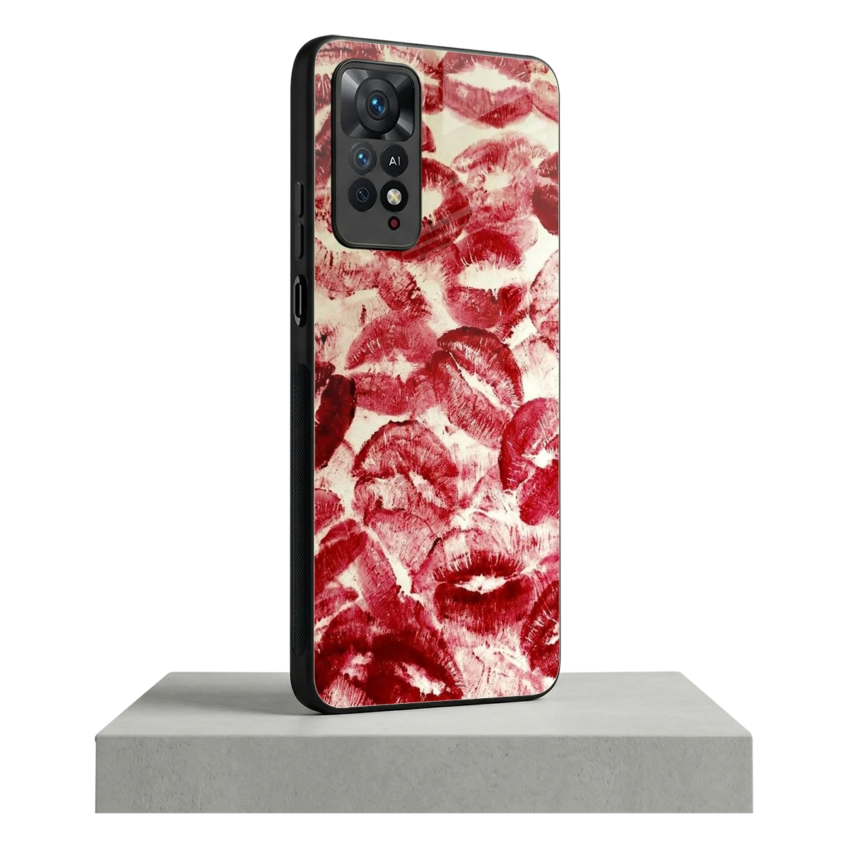 Lip Glam redmi note 11 pro mobile cover | shockproof glass phone case