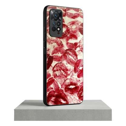 Lip Glam redmi note 11 pro mobile cover | shockproof glass phone case