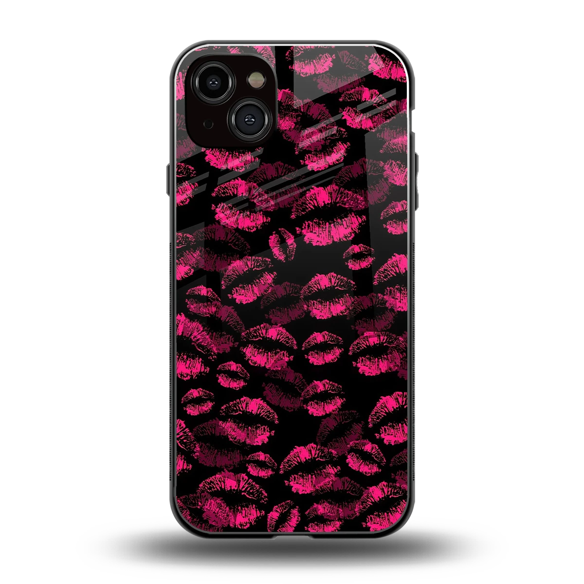 Lip Love back phone cover | glass case for iphone 14 plus