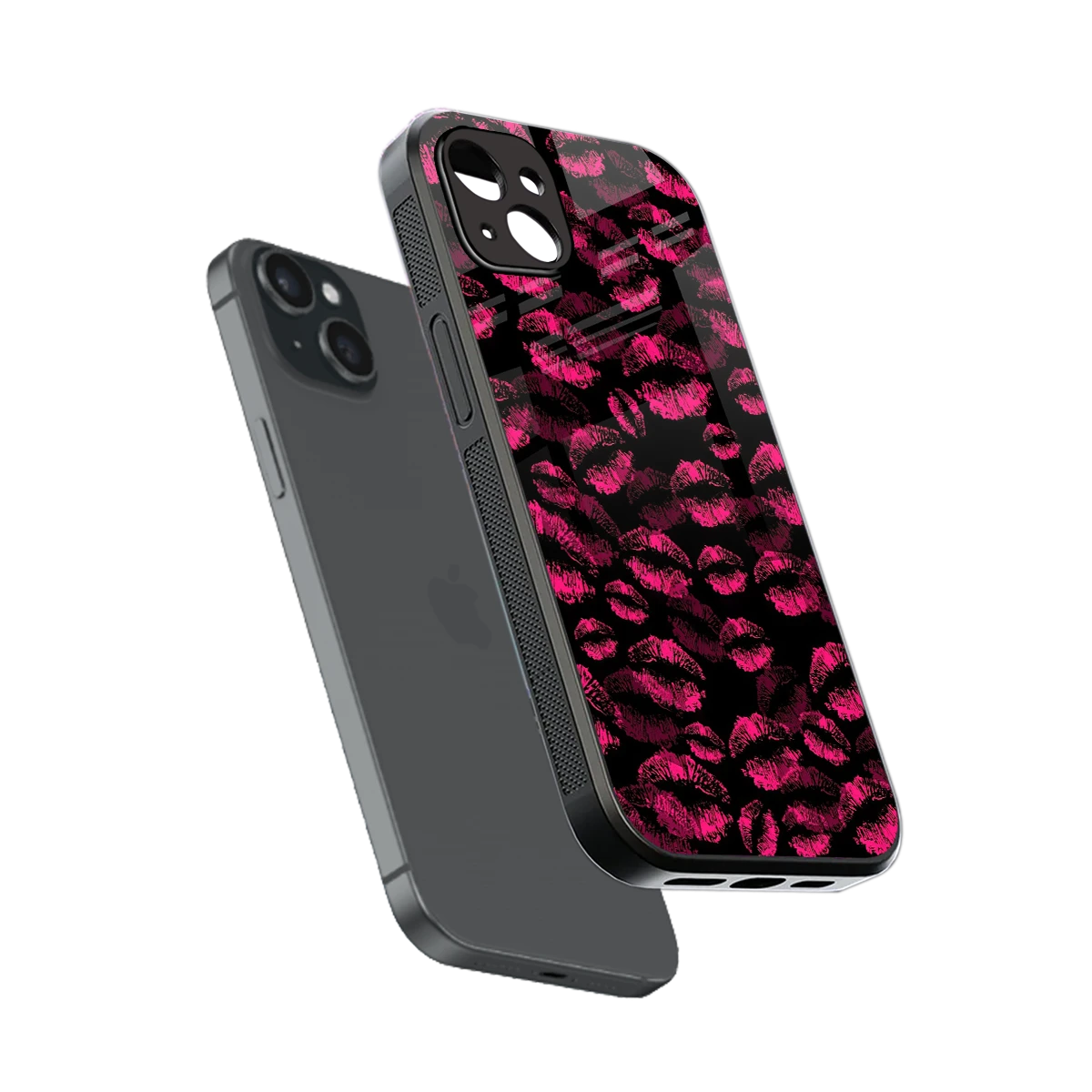 Lip Love sleek iphone 14 plus cover with tempered glass back and TPU edges