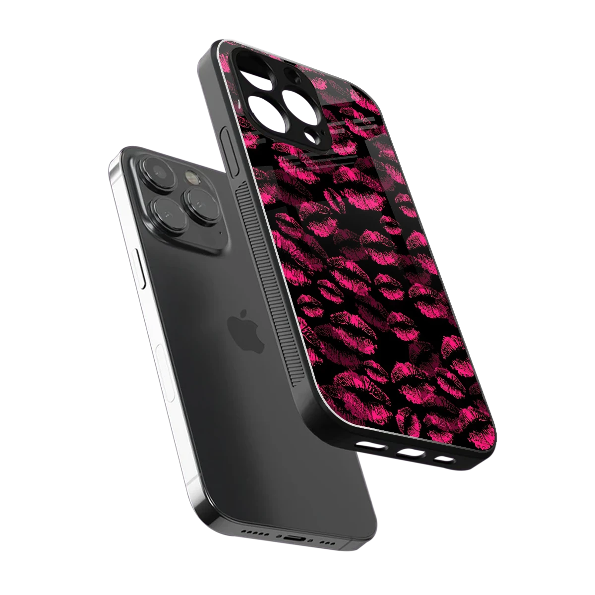 Lip Love sleek iphone 15 pro cover with tempered glass back and TPU edges
