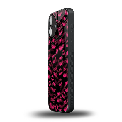 Lip Love iphone 16 plus mobile cover | shockproof glass phone case