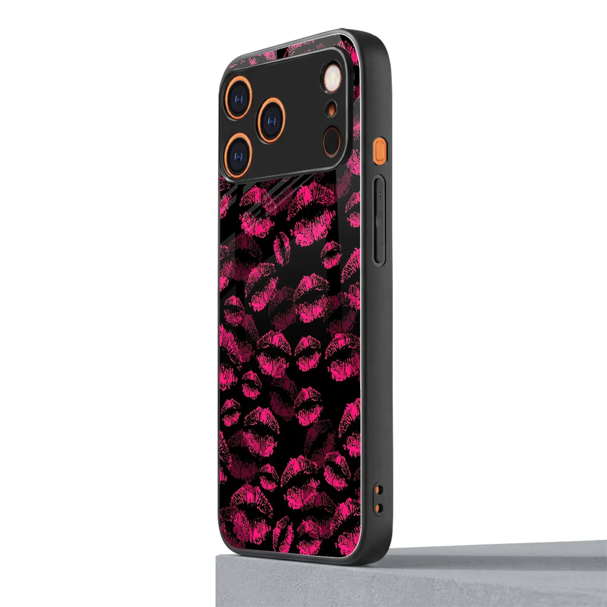 Lip Love iphone 17 pro mobile cover | shockproof glass phone case