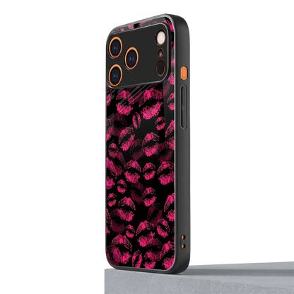 Lip Love iphone 17 pro mobile cover | shockproof glass phone case